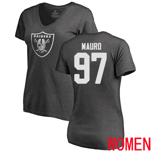 Oakland Raiders Ash Women Josh Mauro One Color NFL Football #97 T Shirt